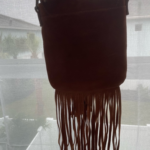 100% Brown Suede Fringe Bag - Picture 3 of 3